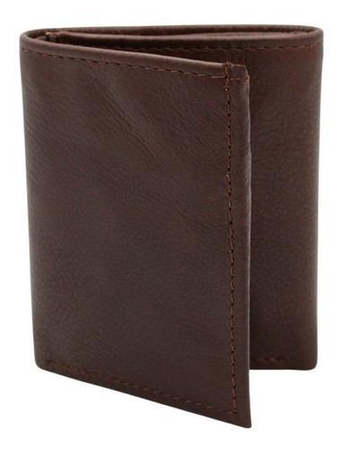 Cartera Billetera Piel Cuero Caballero Casual Triple Chocolate