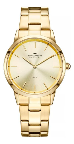 Relógio Backer Feminino Dourado Social Classico 3670145f