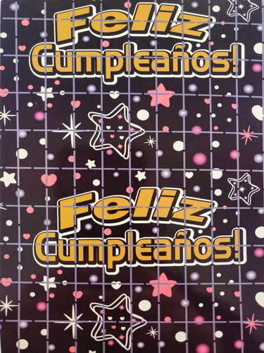 Cortina Feliz Cumpleaños Cortina Metalizada 2 X 1 Mt Premium Color Negro Con Rosado