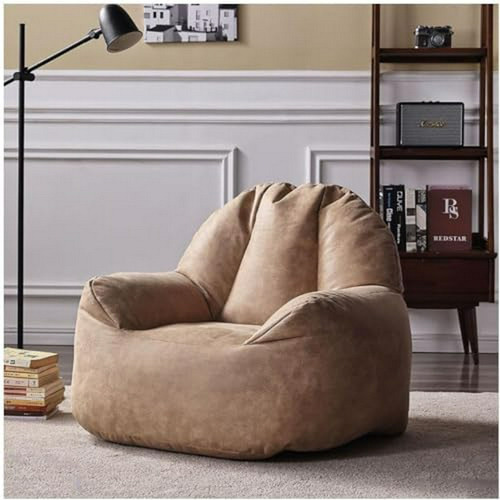 Sillón Retro De Cuero Tipo Bean Bag