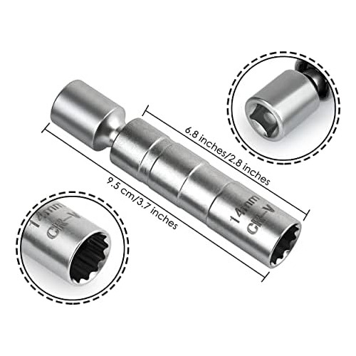 Thin Wall Spark Plug Socket - 12 Point - 14mm - Compati...