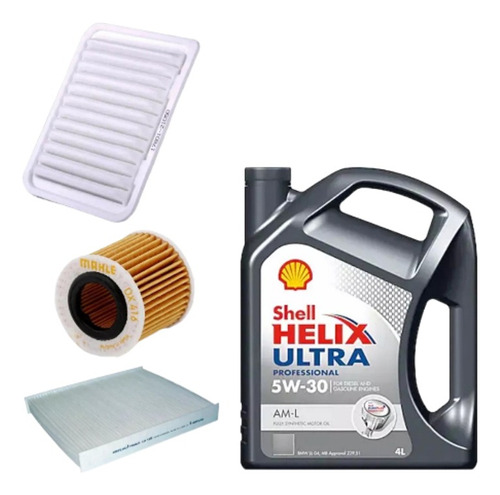 Kit Service X3 Filtros + Aceite 5w30 Shel Toyota Corolla 1.8