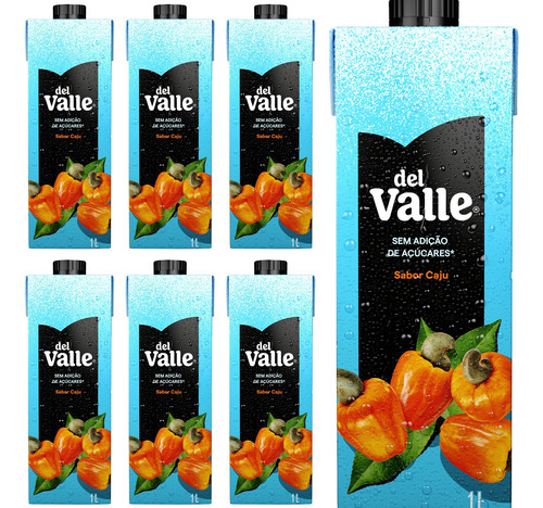 Suco Del Valle Caju Sem Açúcar Adicionado 1l Caixa 6 Un