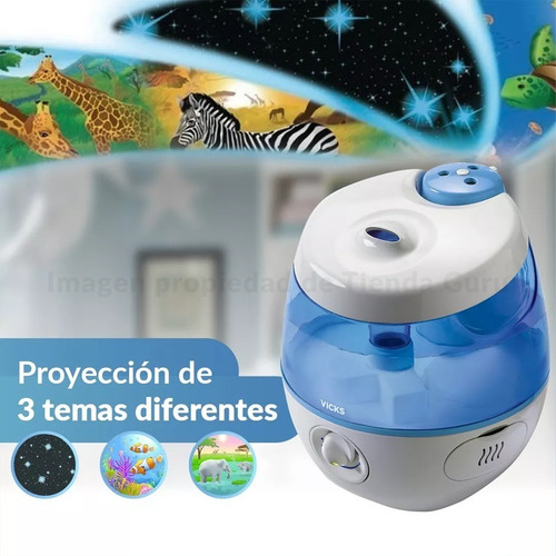 Imagen 4 de 10 de Humidificador Vick Vapor Frío Proyector Dulces Sueños Vul575