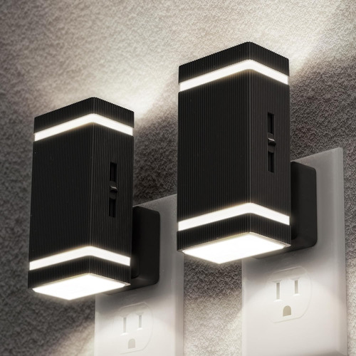 Luces Nocturnas Led Brillantes Enchufables 2 Unidades Sensor