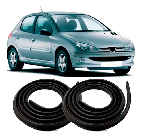 Kit Borrachas Vedação 2 Portas Peugeot 206 207 306 307 406