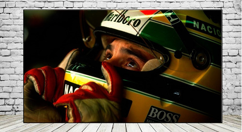 Cuadros Ayrton Senna 30x57 Cm En Lienzo Canvas Habitacion S4