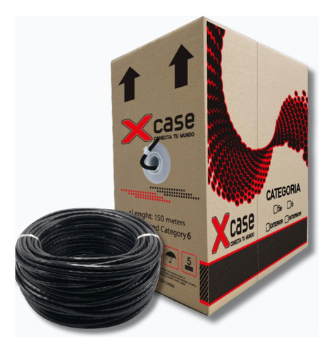 Ble Utp 150mts Xcase T6 Doble Forro Gel Pr Exterior C15022GEL Negro