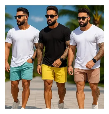 Kit 3 Short Bermuda De Linho  Mauricinho Premium Verão Leve