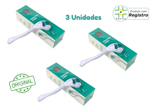 Kit 3 Dermaroller 3.0 Anvisa Variestética Microagulhamento