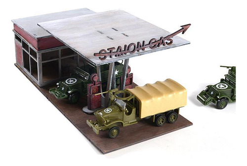 Modelo De Posto De Gasolina Em Escala 1/64 E 1/72, Cena De