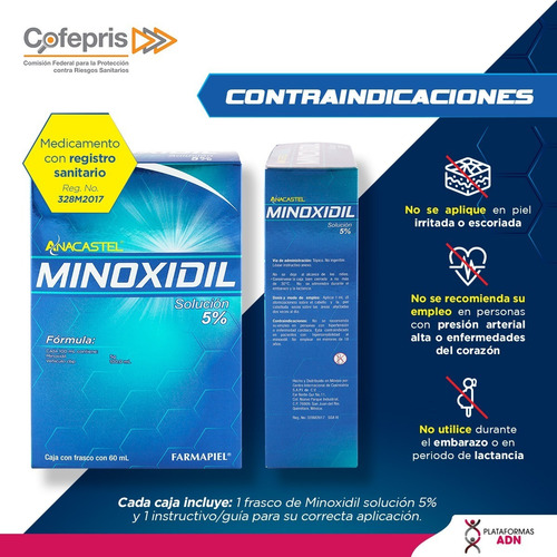 Imagen 7 de 10 de Minoxidil 5% - 3pack Tratamiento Crecimiento Cabello Y Barba