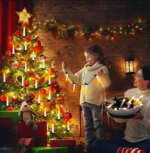 Para Cadena De Luces Led Con Forma De Vela Navideña Con .
