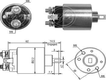 Solenoide Lucas Renault Clio/megane Prestolite