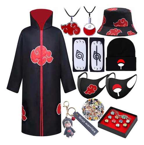 Naruto Akatsuki Uchiha Itachi - Kit De Disfraz De Traje De C