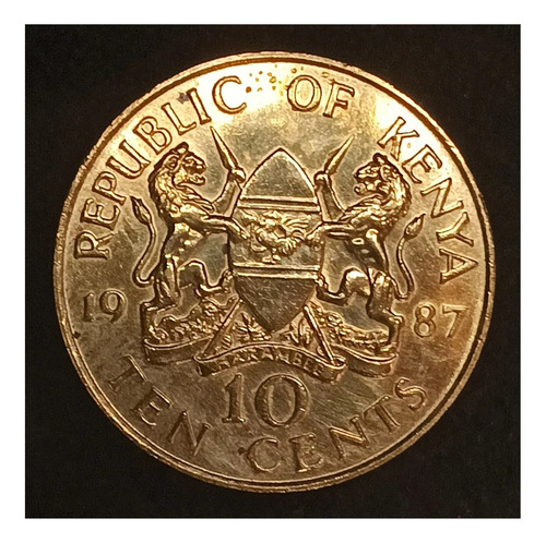 Kenia 10 Cents 1987 Sin Circular Km 18