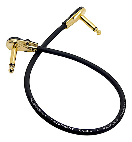 Cable Pedalera Plug Codo Gold 50cm Hamc Pedal Guitarra Bajo