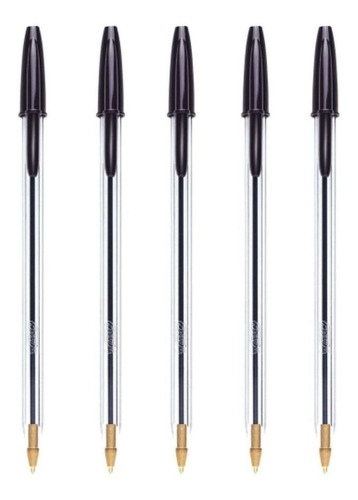 Kit Caneta Bic Cristal 1.0 C/5 Unidades Escolha As Cores
