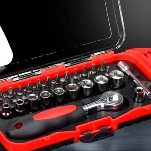 Set Kit Herramientas Juego Llave Tubo Estuche 38 Piezas Caja