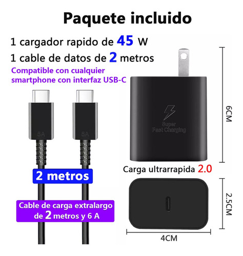 45w Cargador VARMI tipo C carga súper rápida