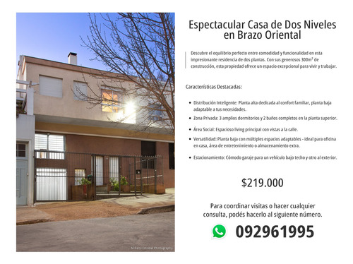 Casa Enorme De 3 Dormitorios 3 Baños En Brazo Oriental