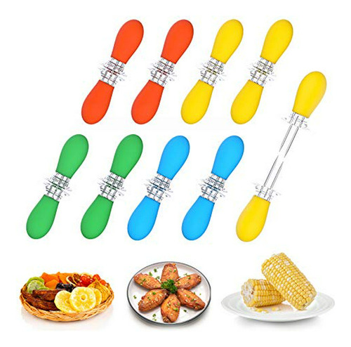  Pinchos De Maíz Inoxidables X18, Compatible Con Barbacoas Y