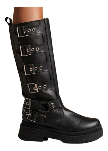 Botas Afrika Umi Hebillas Tendencia Cuero Ecologico Mujer