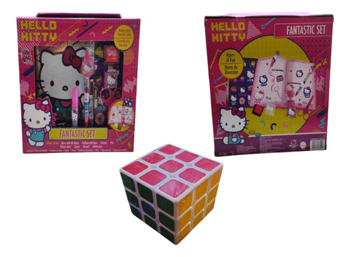 Rubik 3x3 Con Diario Hello Kitty Candado 100 Pegatinas Sello