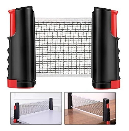 Imagen 3 de 10 de Red De Ping Pong Soporte Retractil Adaptable Cualquier Mesa