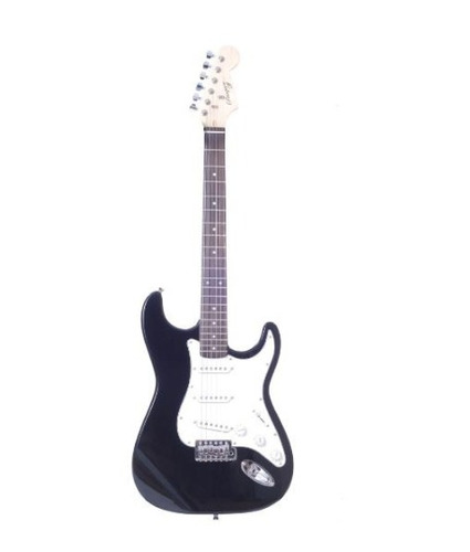 Guitarra Elect Parquer Stratocaster Negra Con Funda Ahora 18