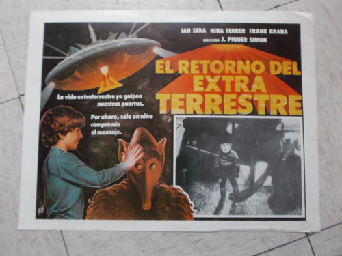 Vintage Lobby Card De Ian Sera El Retorno Del Extraterrestre