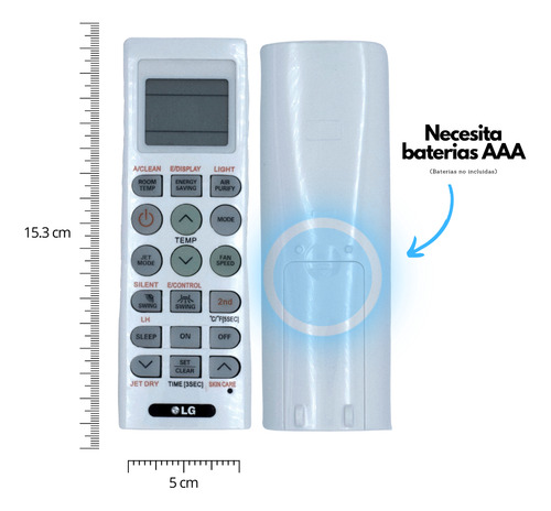Control Remoto Lg Aire Acondicionado Con Base