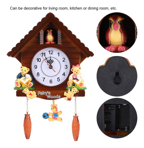 Reloj Vintage Con Forma De Casa En Forma De Árbol De Cuco, D