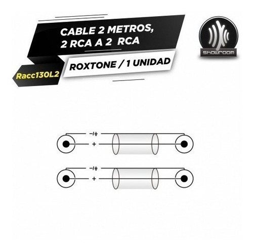 Imagen 3 de 4 de Cable Audio Rca A Rca 2 Metros Roxtone Racc130l2