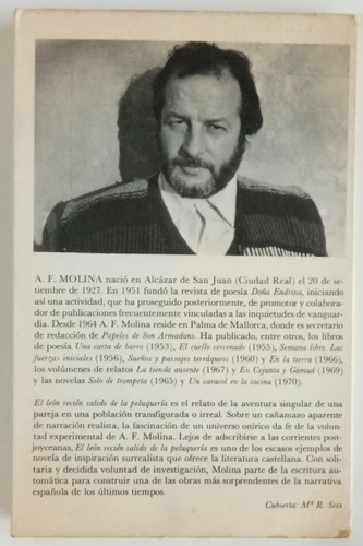 León Recién Salido Peluquería A. F. Molina Seix Barral Libro (Usado)