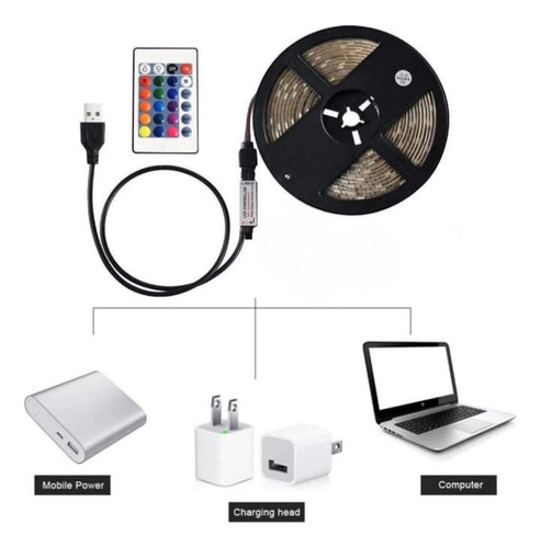 Tiras Led 50x50 Rgb 5m Usb Rgb