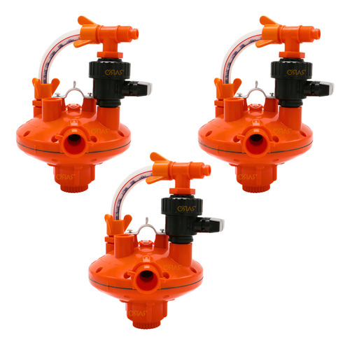 3 Regulador Controlador Pressão Água Bebedouro Aves Cor Vermelho