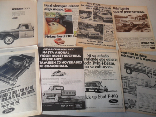 Lote Publicidad Ford F100 Pick Up Insignia Manual Folleto 