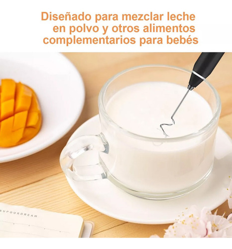 Batidor de Mano de Espuma Mini de Leche Eléctrico Espumador Recargable Negro