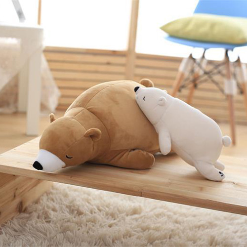 Almohada De Peluche Con Forma De Oso Polar, 35 Cm, Color Bla