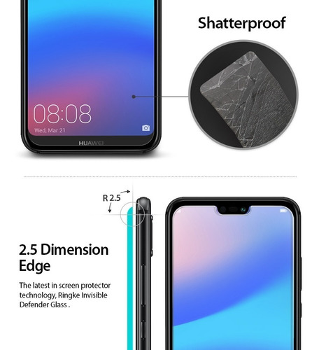 Imagen 5 de 6 de Vidrio Templado Ringke Huawei P20; P20 Pro; P20 Lite Pack X3