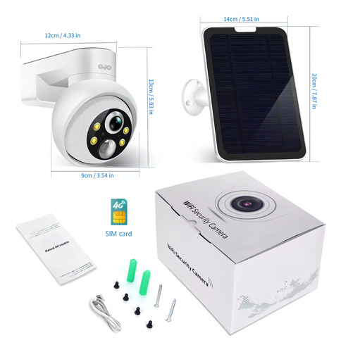 Ojo® 4g Tarjeta Sim Solar Cámara De Seguridad Exterior Full Hd Con Alarma Camaras De Vigilancia Camara 2k Verdaderamente Inalámbrico