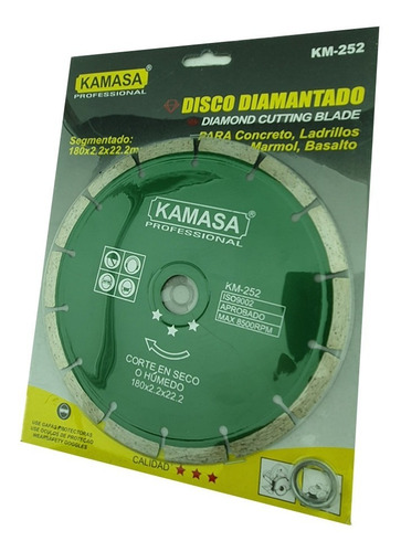 Disco Diamantado 7 180mm Corte Segmentado Concreto Kamasa