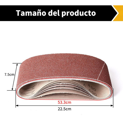 21 Pcs Lija Banda Cinturón 75x533mm Para Pulir Madera
