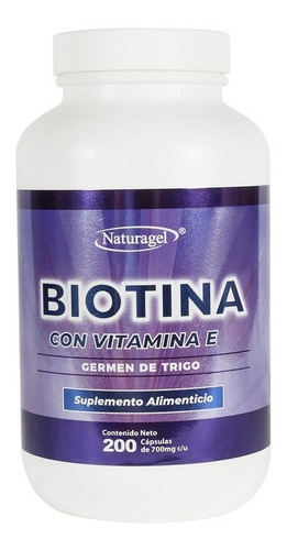 Biotina Con Vitamina E 200 Cápsulas Naturagel