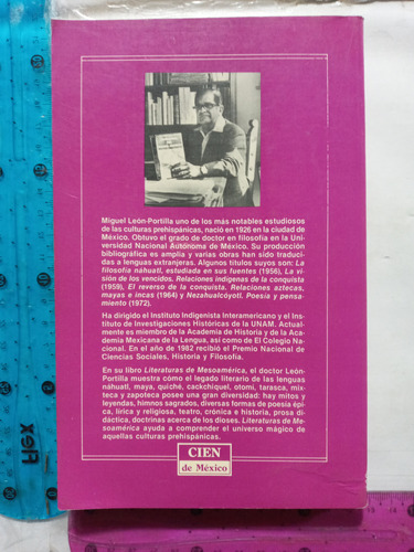 Literatura De Mesoamerica Miguel Leon Portilla (Usado)