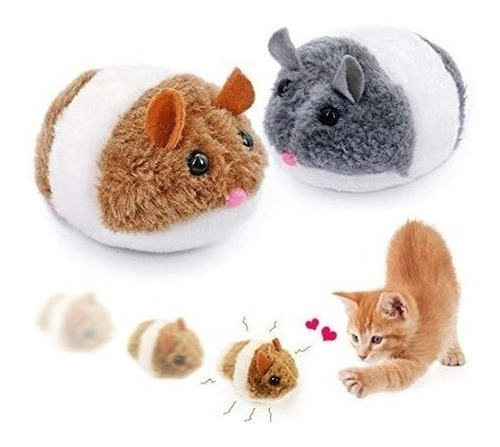 Juguete Gato Raton Peluche Con Cuerda Vibracion