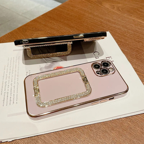 Capinha Genérica iPhone Suporte Strass Bumper 14 Pro Max