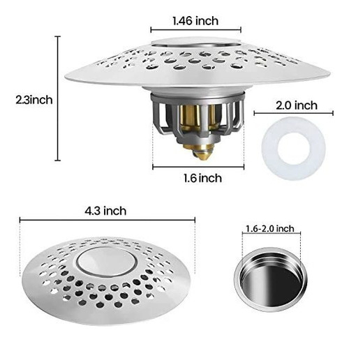 Tapón Universal Para Bañera Haftaby Con Colector De Pelo