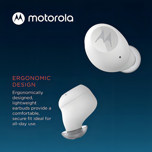 Fones de ouvido Bluetooth sem fio Motobuds 150 Tws Ipx5 White Color